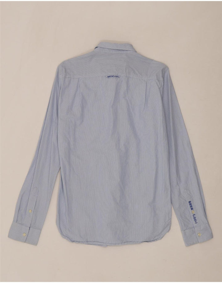 SUPERDRY Mens Shirt Small Blue Pinstripe Cotton Vintage Superdry and Second-Hand Superdry from Messina Hembry 