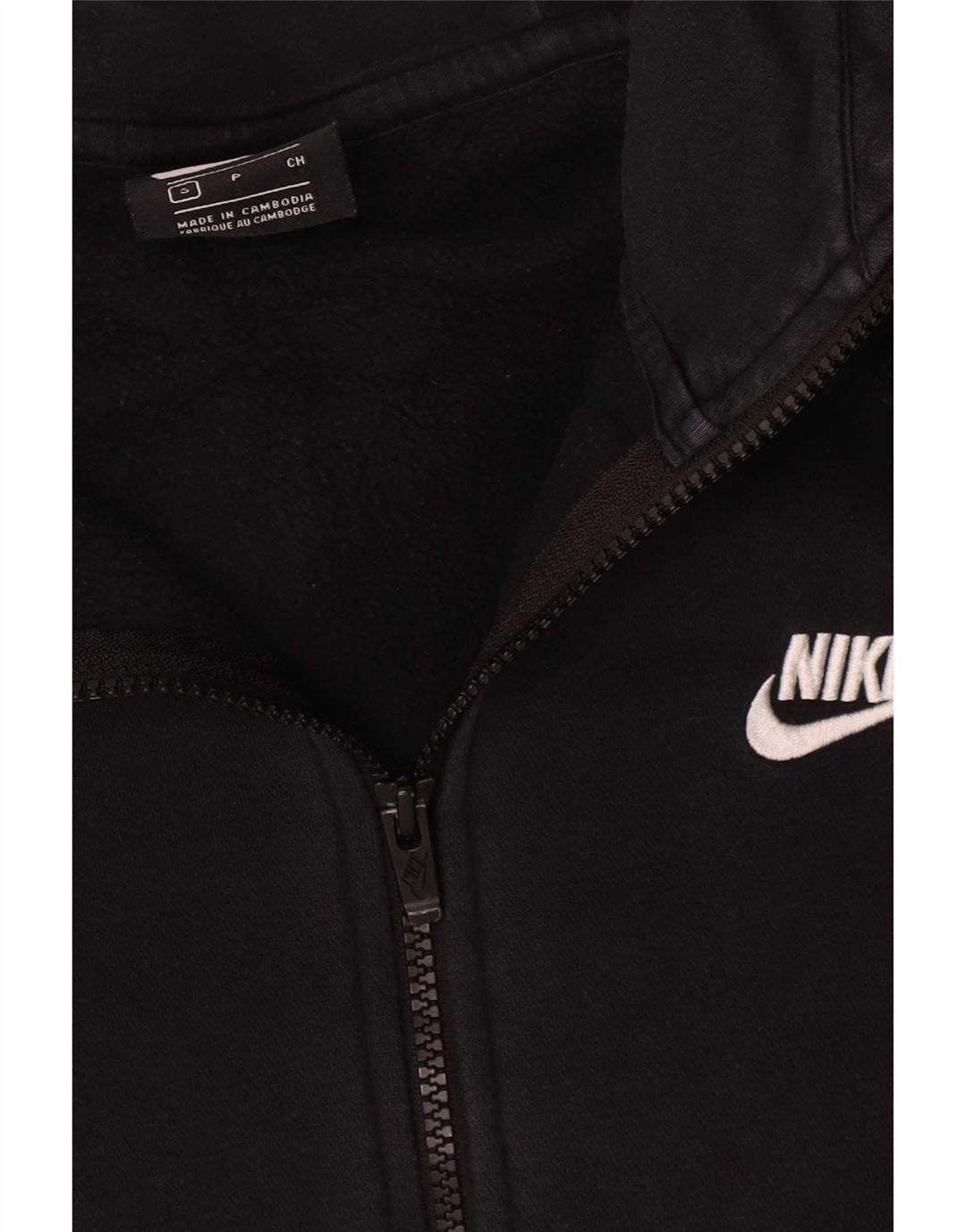 Felpa con cappuccio e zip Nike da uomo piccola in cotone nero