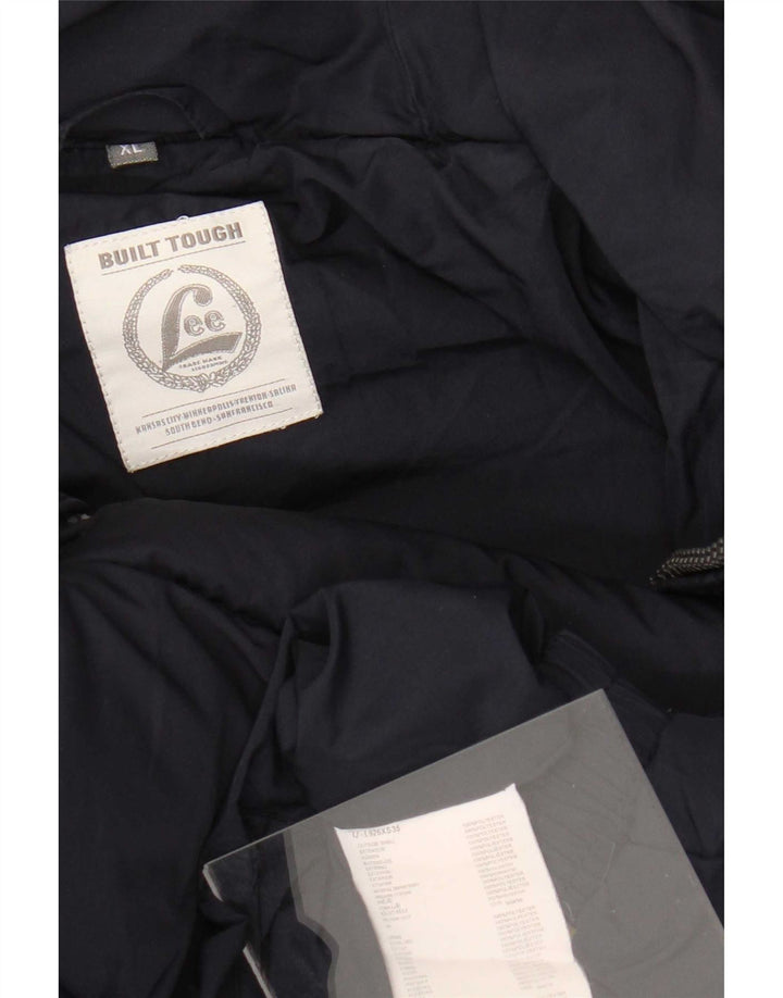 Giacca imbottita con cappuccio da uomo Lee UK 42 XL poliestere blu navy