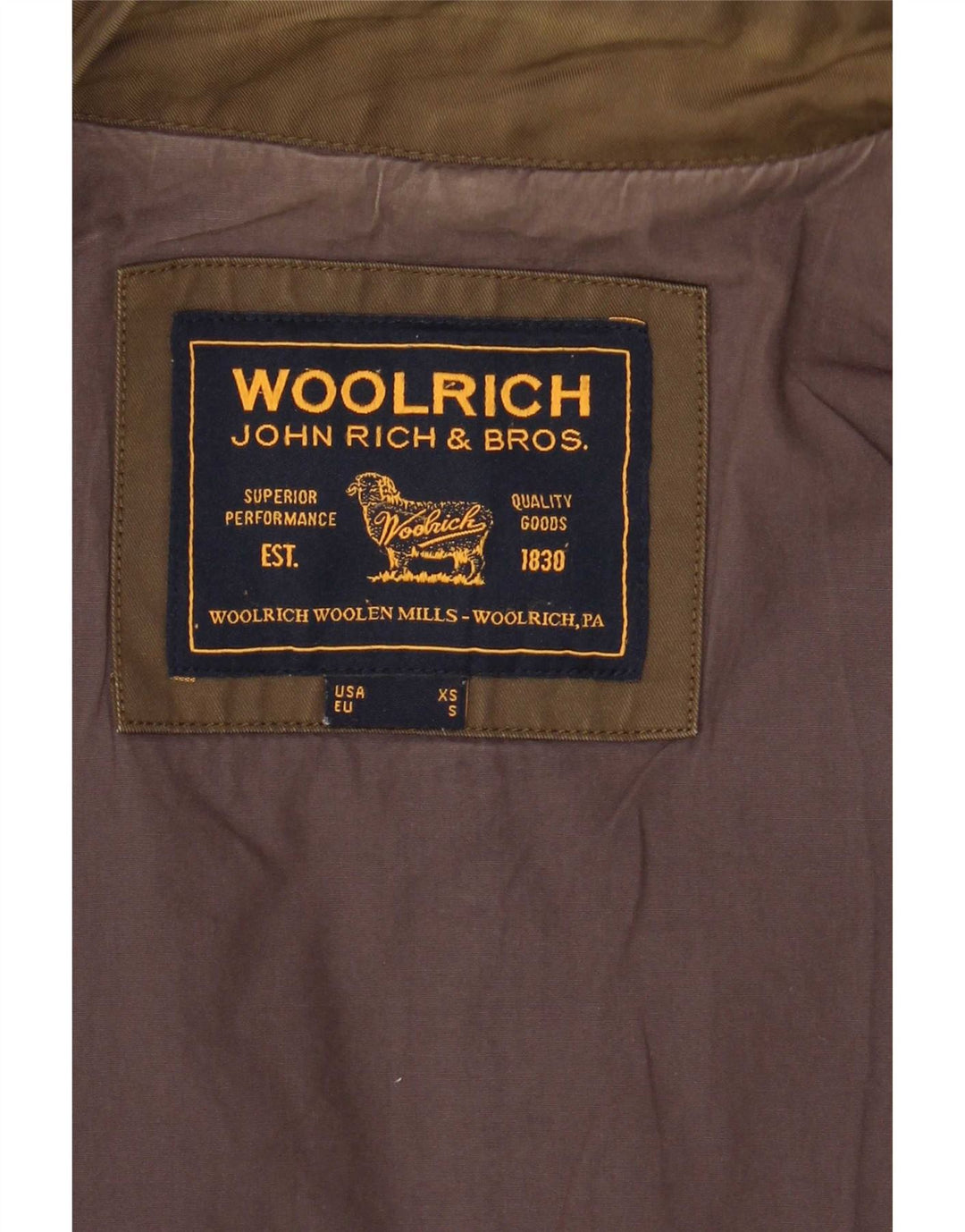 Giacca militare da uomo Woolrich UK 36 Small Khaki