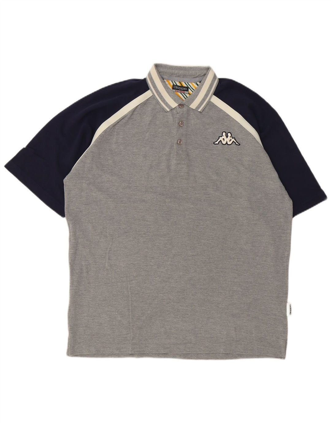 Polo Kappa da uomo 2XL in cotone color block grigio