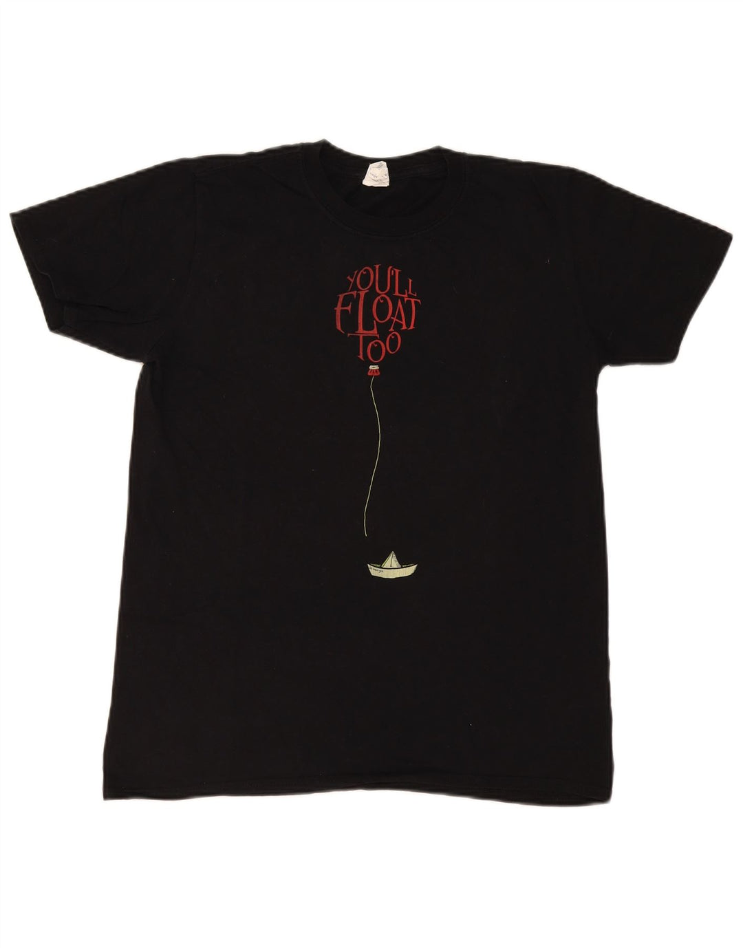 T-shirt grafica regolare da uomo vintage in cotone medio nero