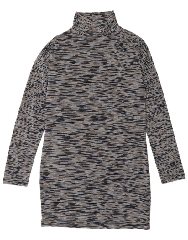 TOPSHOP Womens Jumper Dress UK 10 Small Navy Blue Flecked Viscose