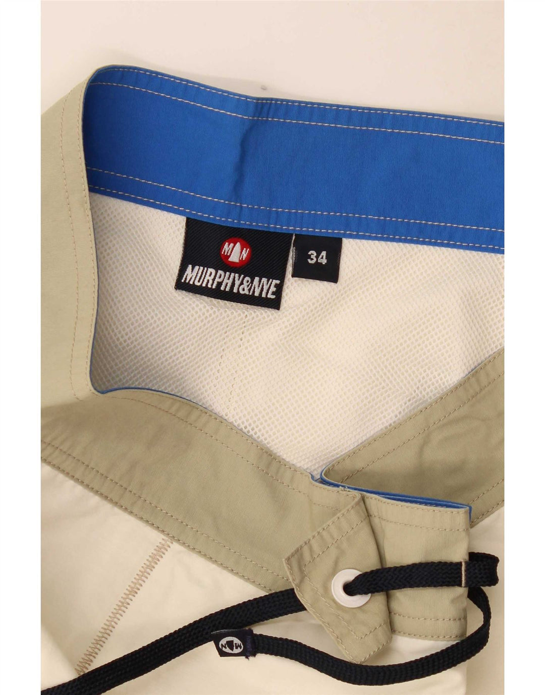 Pantaloncini da bagno grafici da uomo Murphy & Nye grandi in poliammide color block bianco