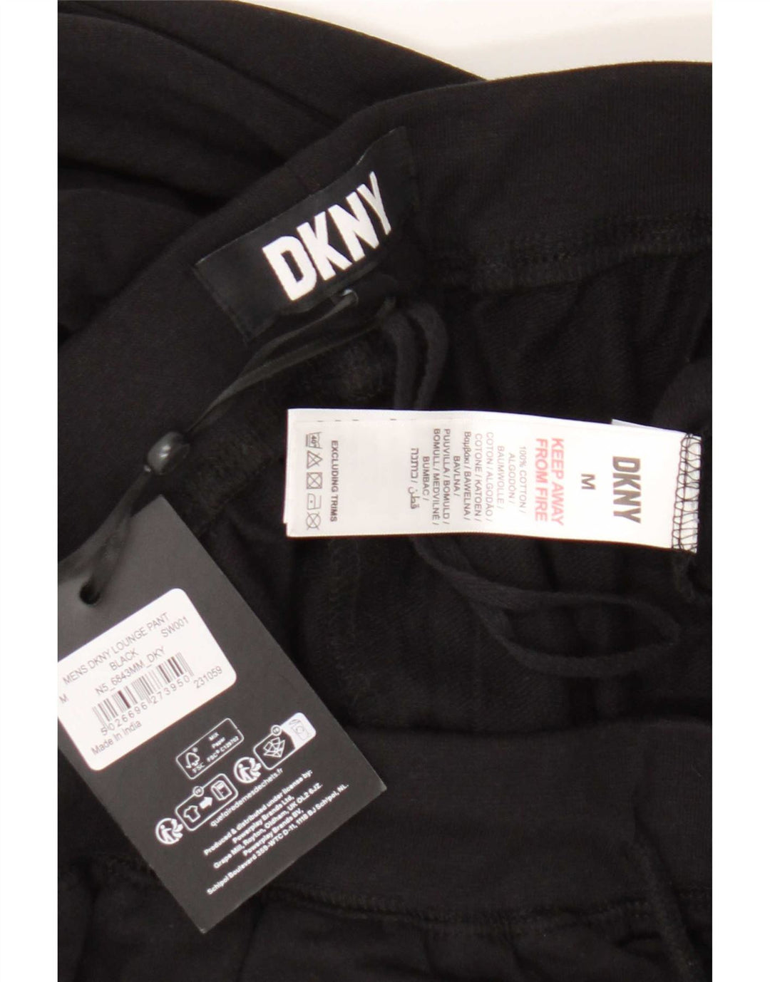 Pantaloni da tuta con grafica Dkny da uomo Joggers in cotone nero medio