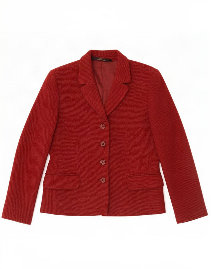 Giacca blazer a 4 bottoni Petite da donna Marks & Spencer UK 10 piccola bordeaux