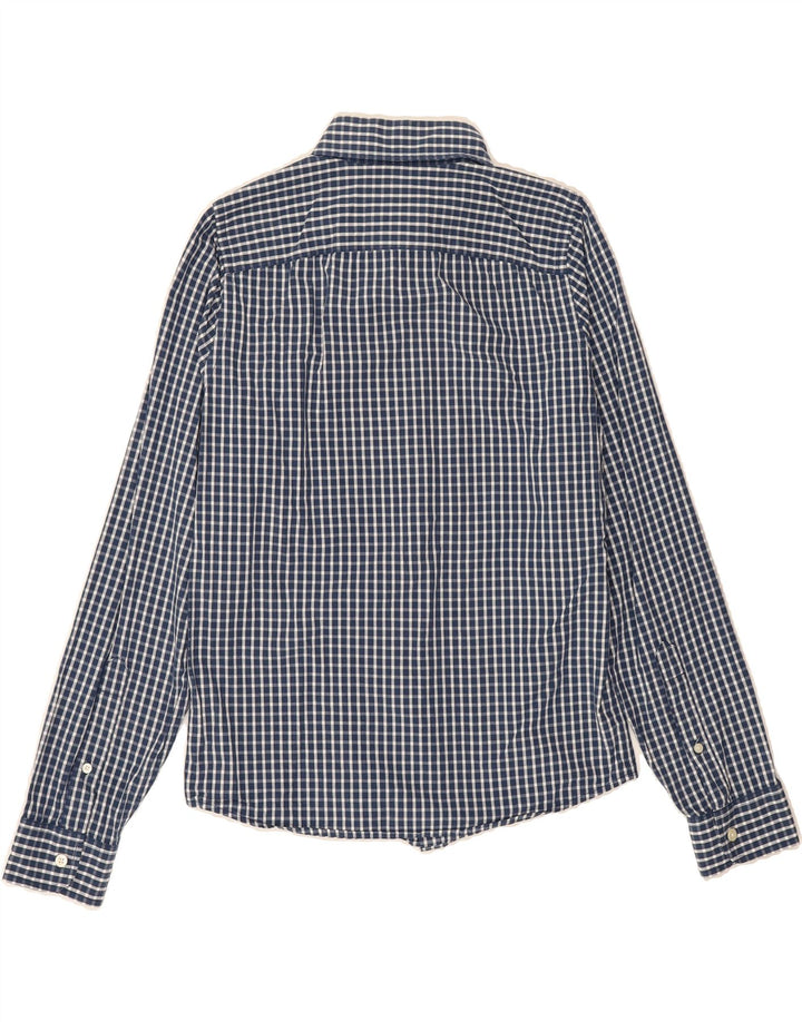 HOLLISTER Mens Shirt Medium Navy Blue Check Cotton Vintage Hollister and Second-Hand Hollister from Messina Hembry 