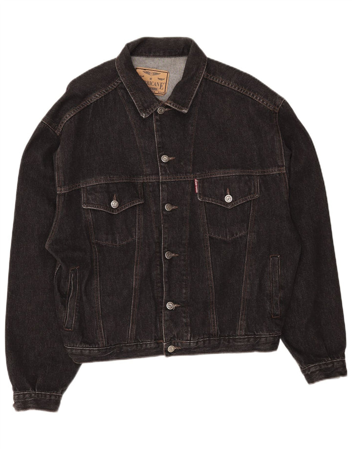 Giacca di jeans vintage da uomo UK 42 XL nera