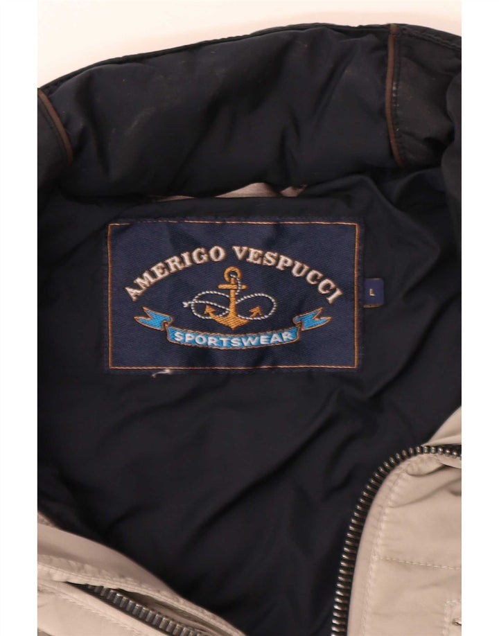 Giacca imbottita da uomo Amerigo Vespucci UK 40 Large Poliammide color block grigio