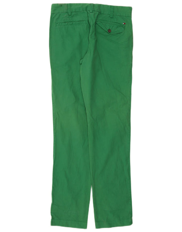 Pantaloni chino dritti da uomo Tommy Hilfiger W31 L34 cotone verde
