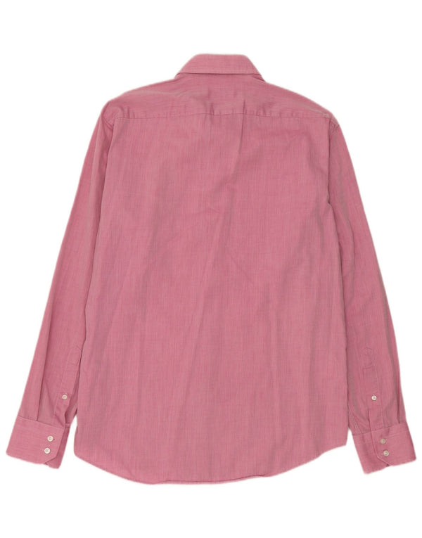 Camicia da uomo vestibilità regolare Hugo Boss taglia 40 15 1/2 cotone rosa medio