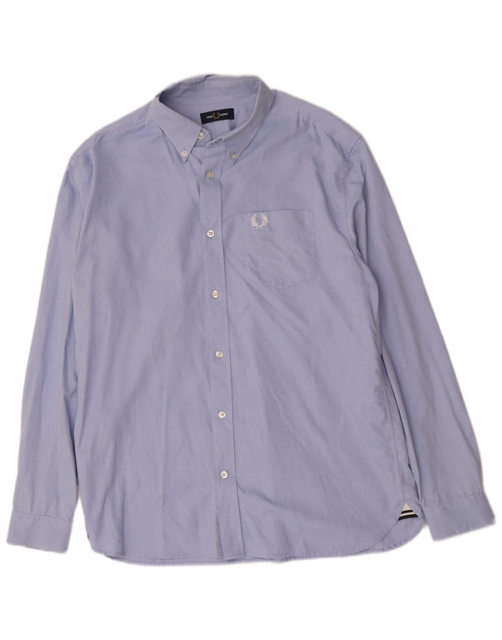Camicia Uomo Fred Perry Large Blu In Cotone