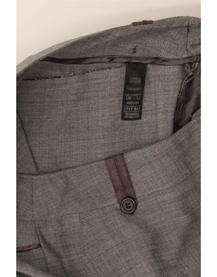 Pantaloni Capri da donna Marks & Spencer UK 12 Medium W32 L22 Poliestere grigio