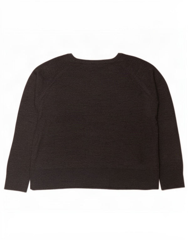 Maglione Zara da donna con scollo a barca UK 14 Viscosa grigio medio