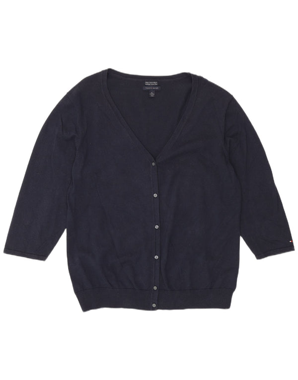 Maglione cardigan manica 3/4 da donna Tommy Hilfiger UK 20 2XL Blu navy