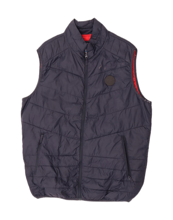 Gilet imbottito da uomo Jack & Jones UK 42 XL nylon blu navy
