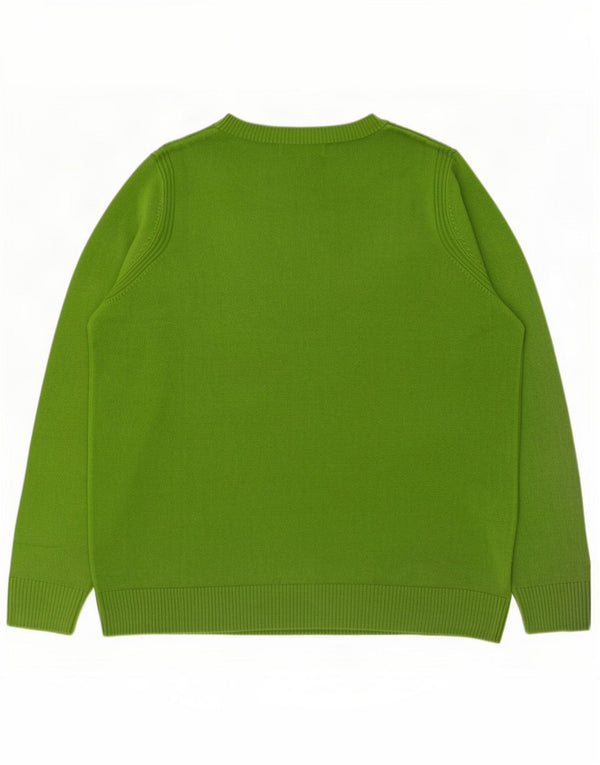 Marks & Spencer Womens Boat Neck Jumper Sweater UK 14 Large Green Acrylic