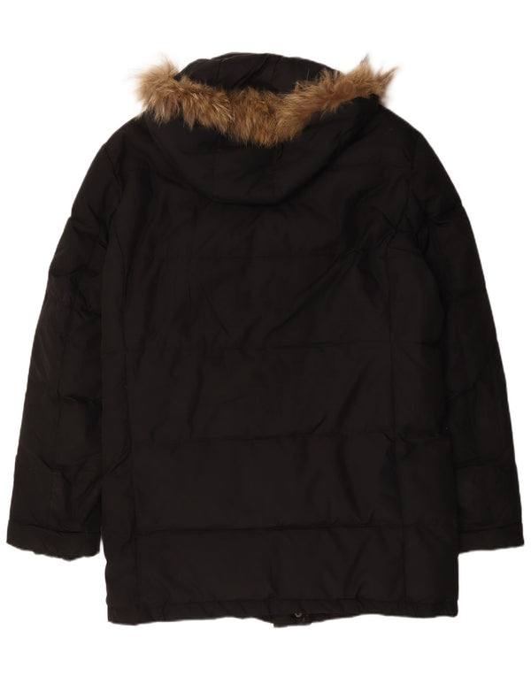 Cappotto imbottito con cappuccio da uomo Champion UK 42 XL poliestere nero