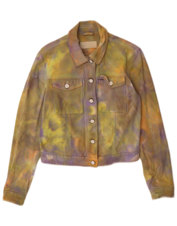 Giacca di jeans da donna Hugo Boss UK 10 Small Cotone tie-dye multicolore