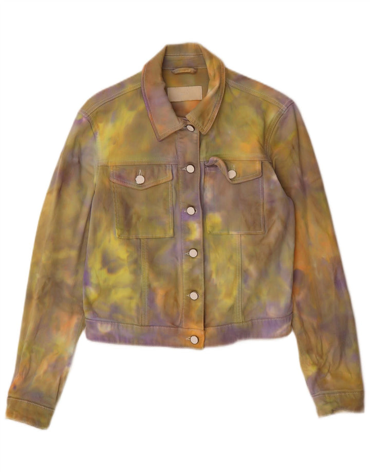 Giacca di jeans da donna Hugo Boss UK 10 Small Cotone tie-dye multicolore