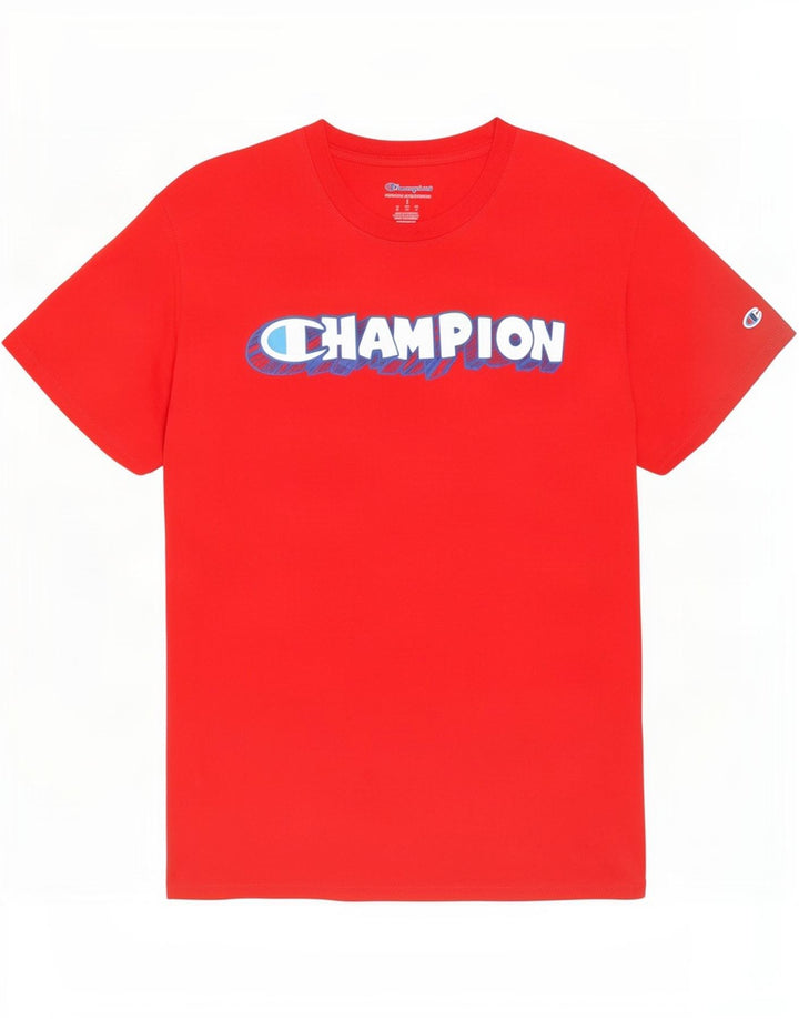 T-shirt grafica da uomo Champion Top piccola in cotone rosso