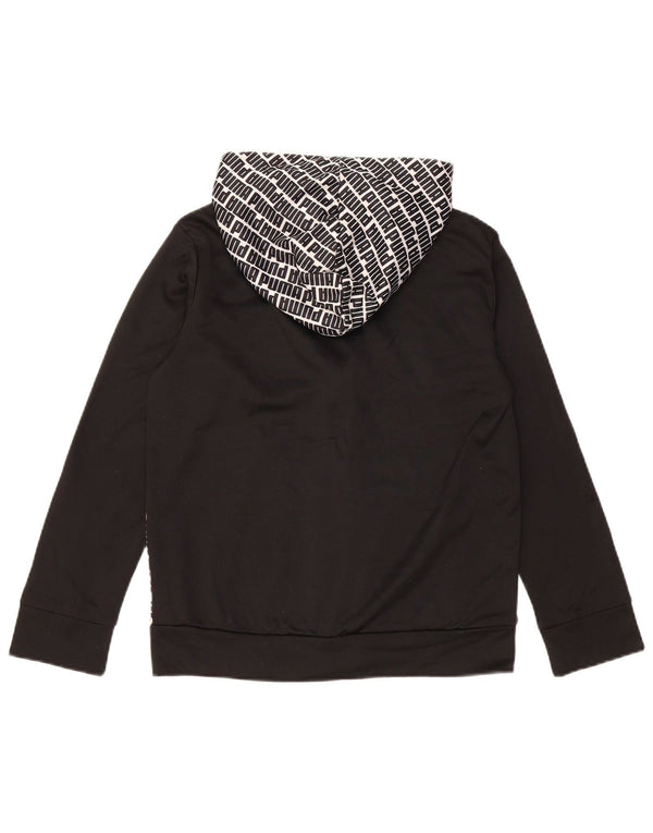 Felpa con cappuccio e zip grafica PUMA per ragazzi 10-11 anni, poliestere nero medio