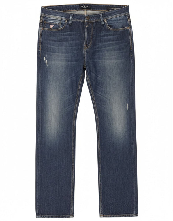 Jeans dritti regolari da uomo Guess Rebel W34 L34 Blu