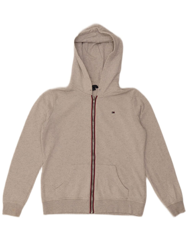 Tommy Hilfiger Womens Zip Hoodie Sweater UK 10 Small Grey Cotton