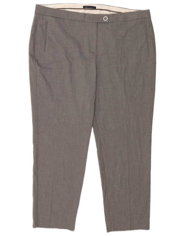 Pantaloni da abito slim da donna Marks & Spencer UK 22 3XL W42 L29 Gessato grigio