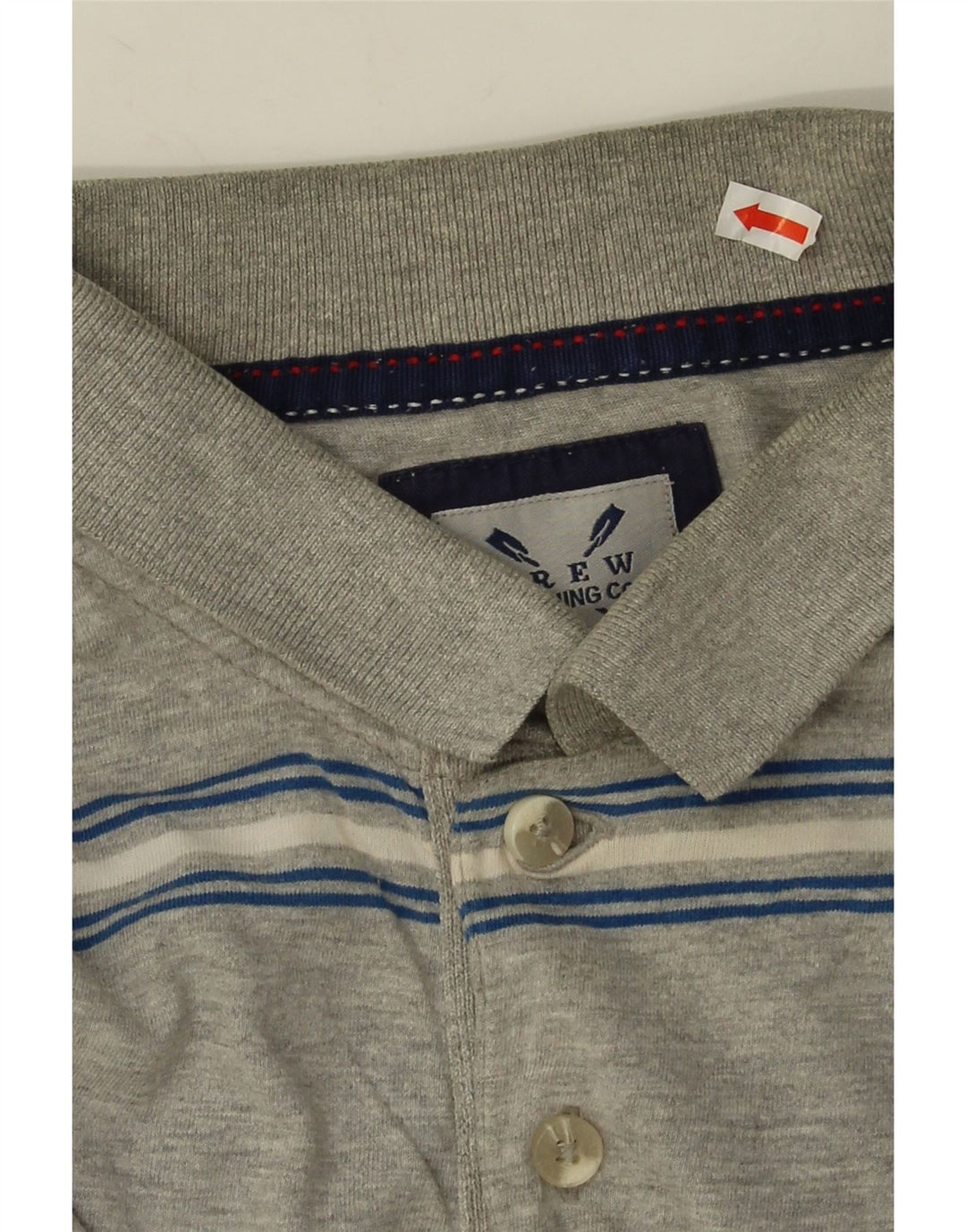 Crew Clothing Polo da uomo in cotone a righe grigio medio