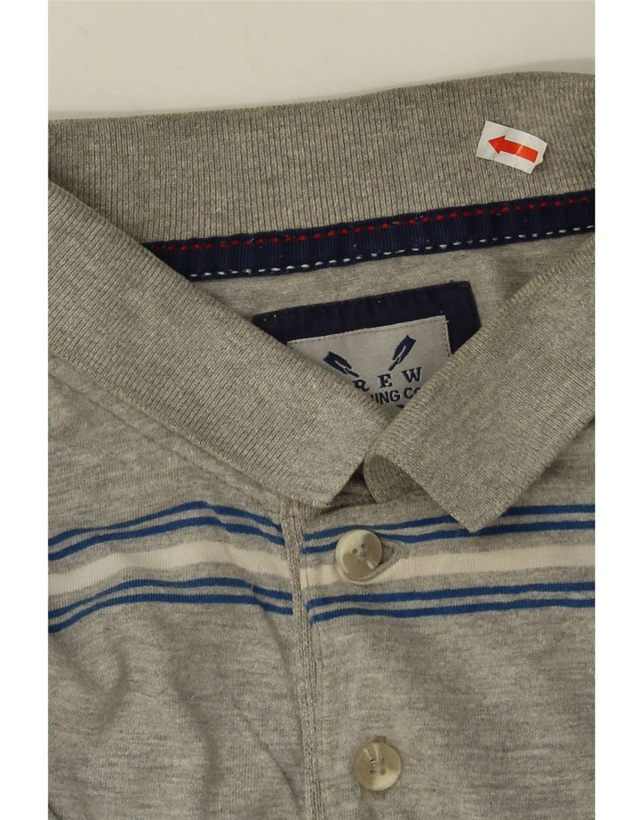 Crew Clothing Polo da uomo in cotone a righe grigio medio
