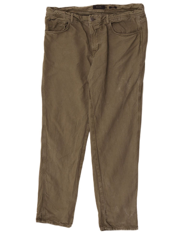 Pantaloni casual dritti da uomo Massimo Dutti EU 44 Large W34 L29 Khaki