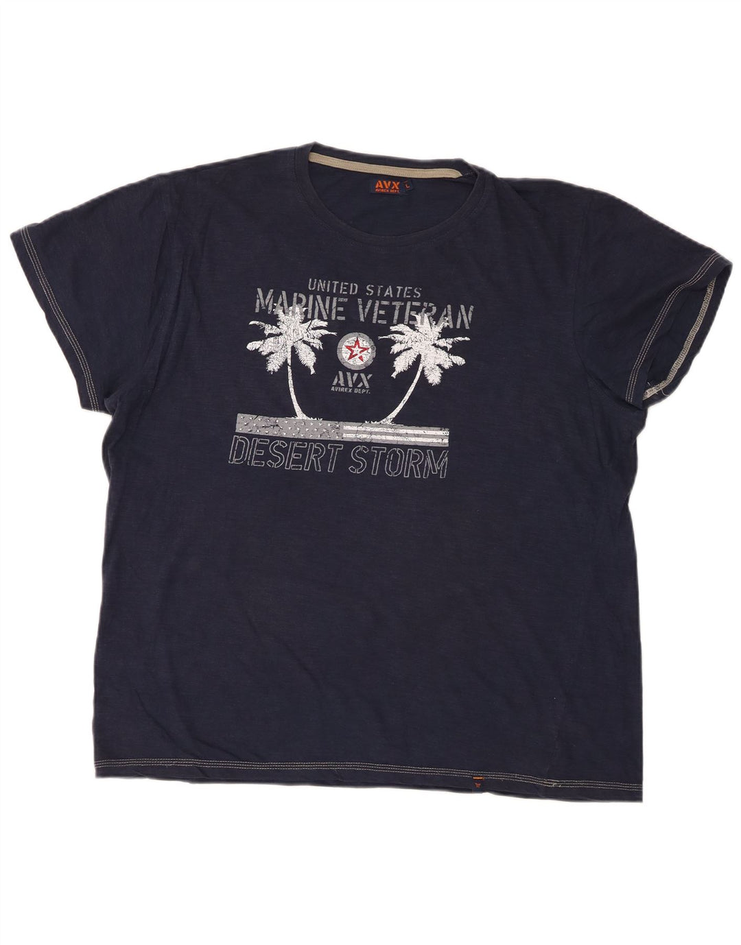 T-shirt grafica da uomo Avirex Top Large Blu Navy