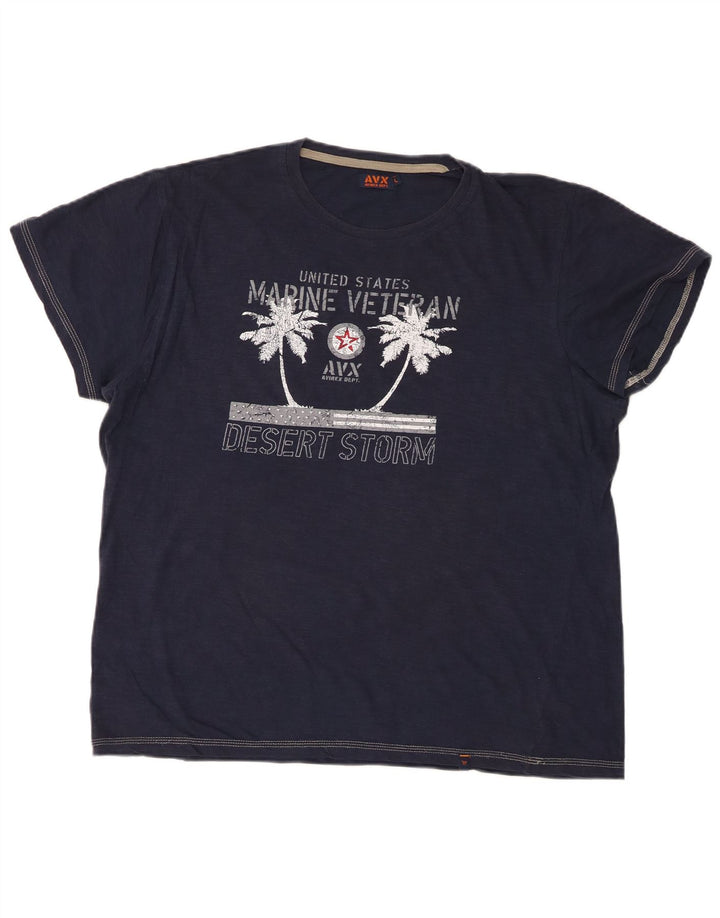 T-shirt grafica da uomo Avirex Top Large Blu Navy