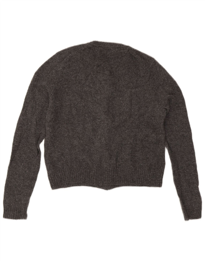Maglione cardigan da donna Zara UK 10 piccolo grigio lana
