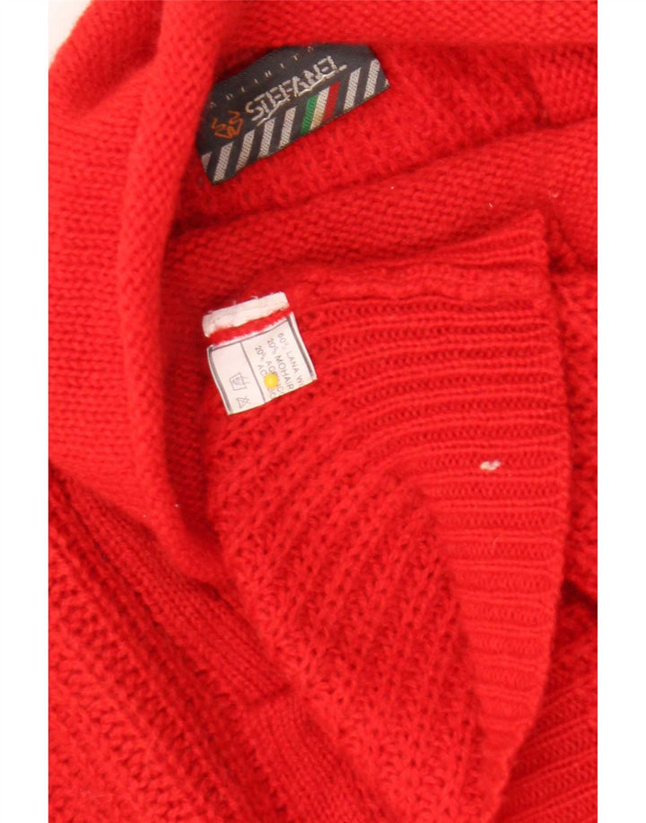 Maglione maglione da donna Stefanel con collo alto UK 18 XL lana rossa