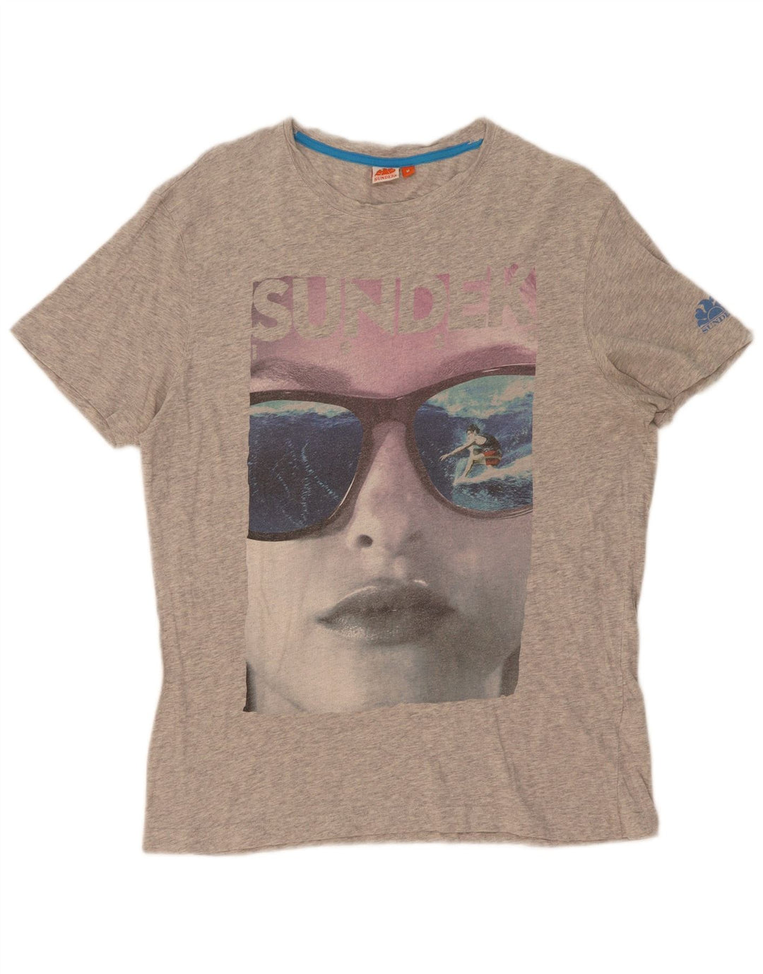 Maglietta grafica da donna Sundek Top UK 14 Grigio medio chiazzato