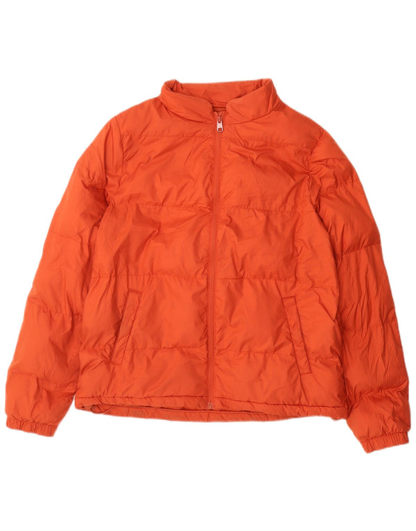 Fat Face Womens Padded Jacket UK 12 Medium Orange Polyester