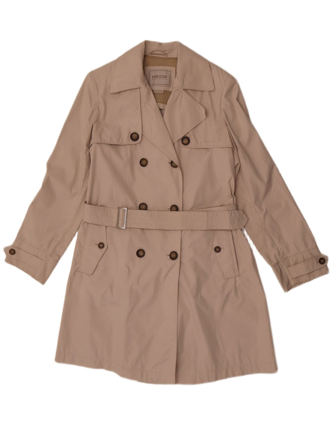 Trench doppiopetto Geox Respira da donna UK 8 piccolo poliestere beige