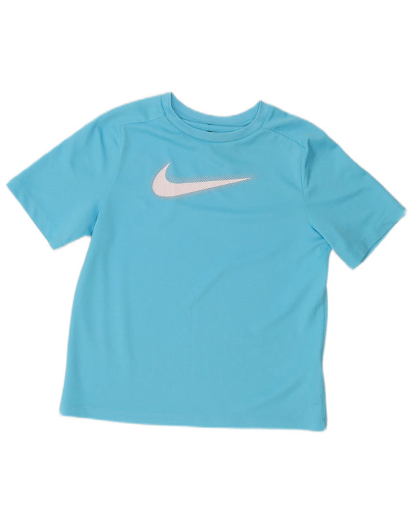 T-shirt grafica Nike da ragazzo Dri Fit Top 12-13 anni Large Blu in poliestere