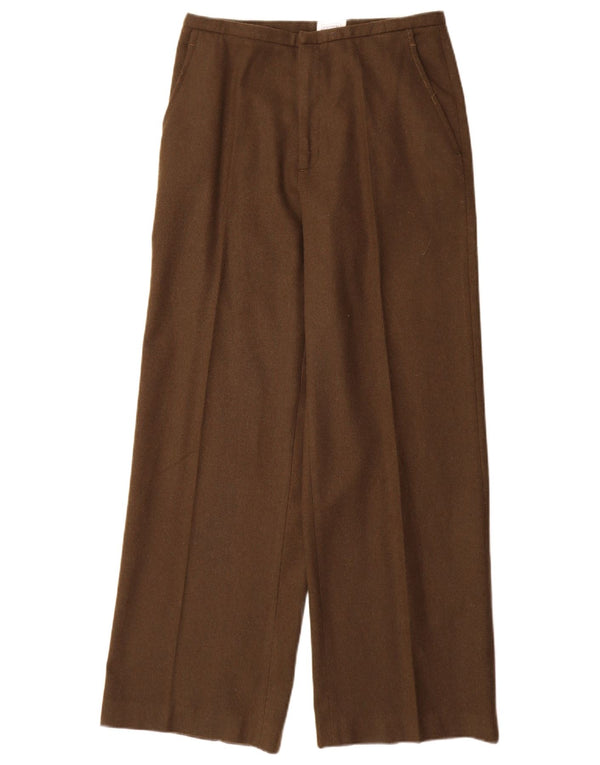 Pantaloni casual da donna Stefanel a gamba larga EU 40 Medium W28 L30 Lana kaki