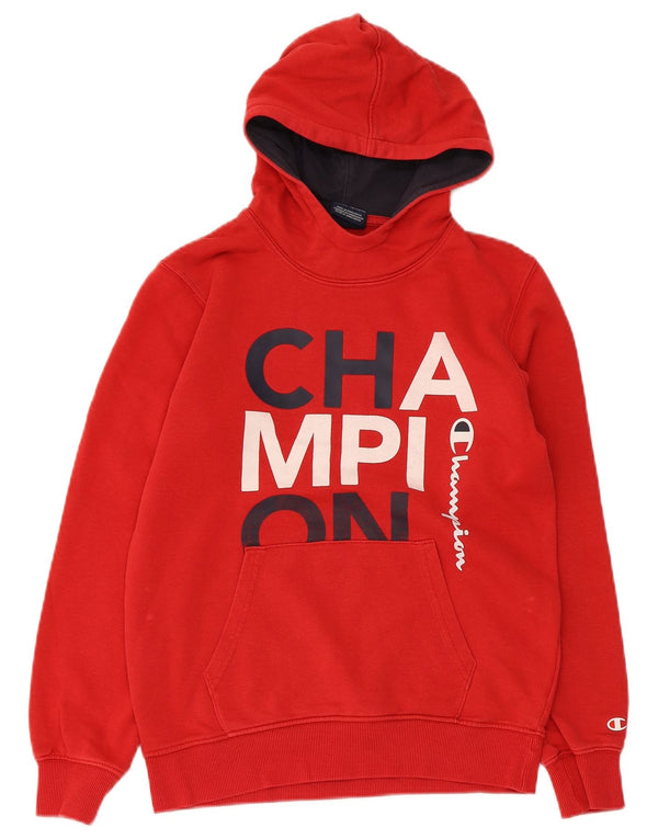 Maglione con cappuccio grafico da ragazzo Champion 11-12 anni grande rosso