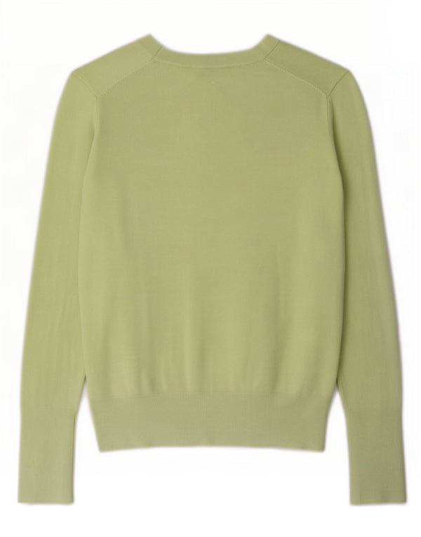 Zara Womens Boat Neck Jumper Sweater UK 12 Medium Green Viscose