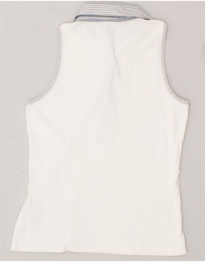 NORTH SAILS Womens Sleeveless Polo Shirt UK 8 Small White Vintage North Sails and Second-Hand North Sails from Messina Hembry 