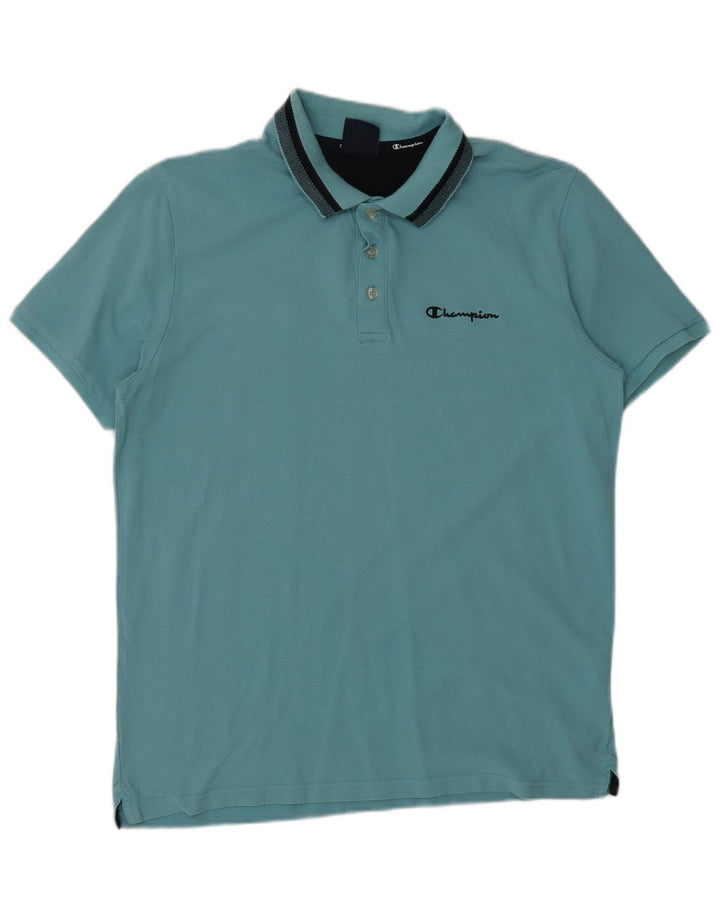 Polo da uomo CHAMPION grande in cotone blu