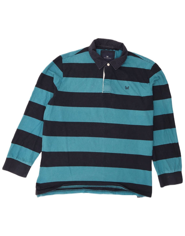 Crew Clothing Polo da rugby da uomo a maniche lunghe 2XL Cotone a righe blu