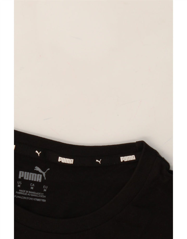 PUMA Mens T-Shirt Top Medium Black Cotton Vintage Puma and Second-Hand Puma from Messina Hembry 