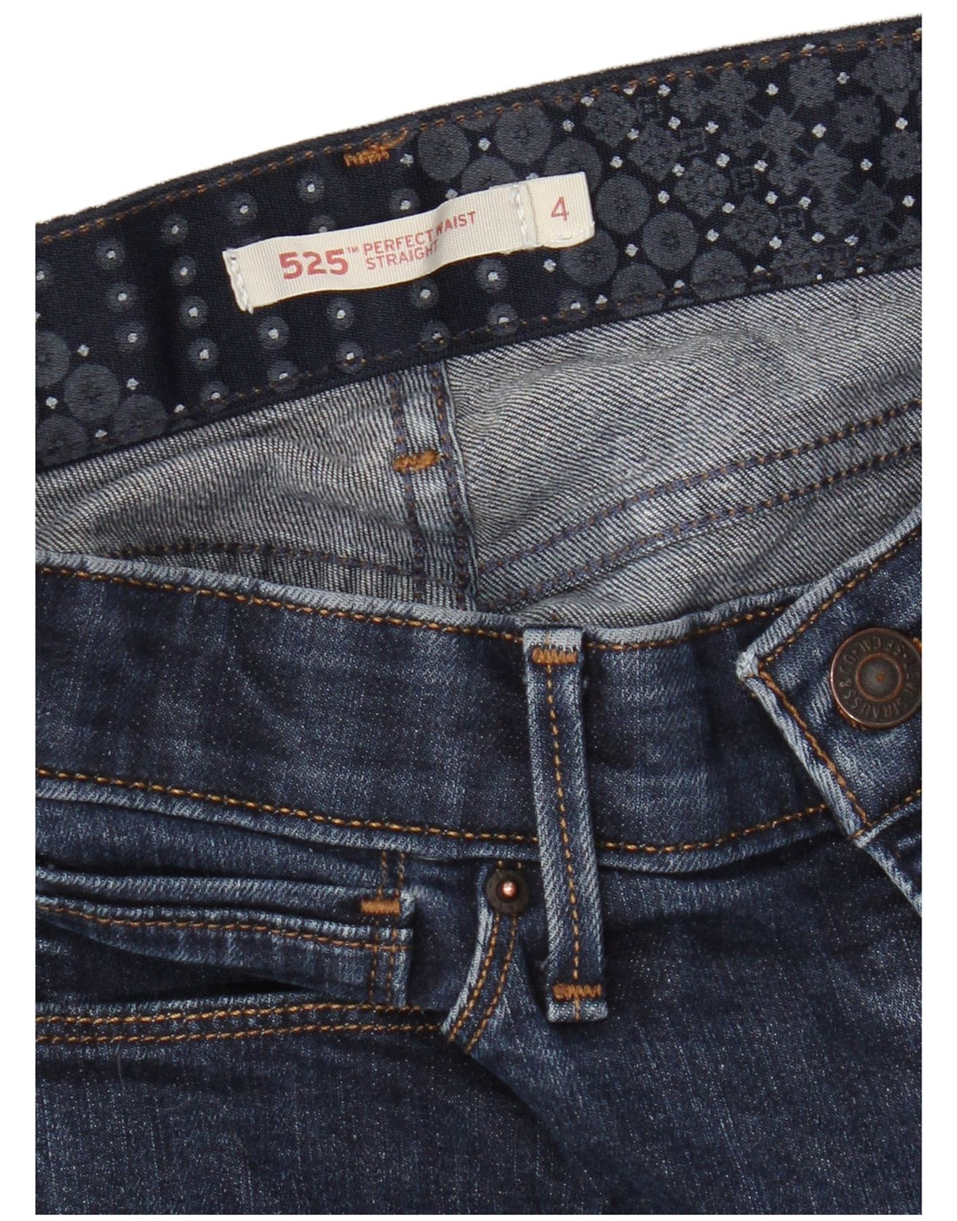 Levi's Donna 525 Jeans dritti US 4 Small W28 L28 Blu Navy