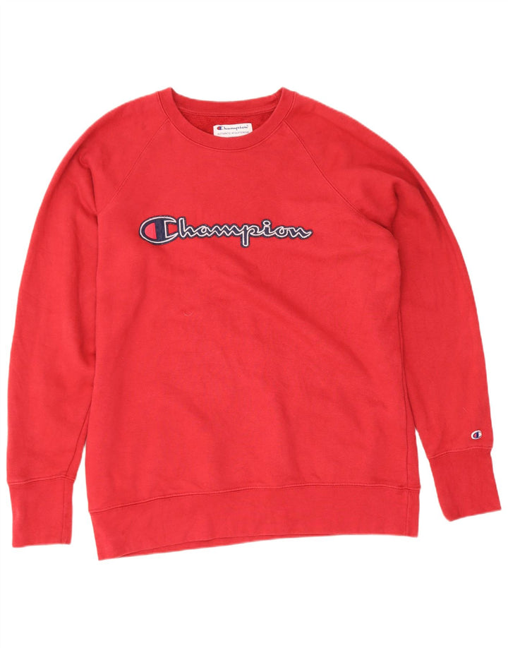 Felpa da uomo con vestibilità regolare grafica Champion, cotone rosso medio