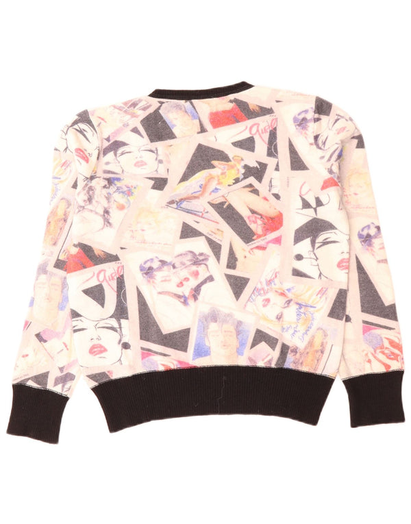 Maglione da donna con scollo a V corto Iceberg IT 46 Large Off White Colourblock